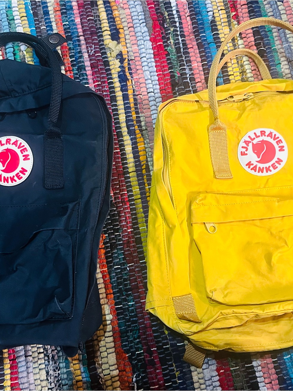 Fjallraven Kånken Backpack Duo - Navy and Yellow Travel Durable Classic